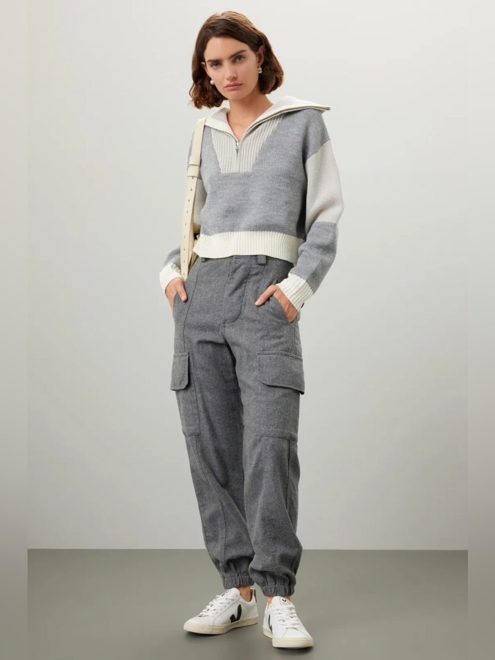 *Flawed Peter Som x RTR Color-block Zip Sweater (0338)